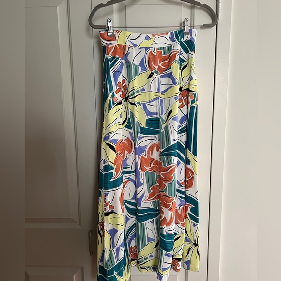 & Other Stories Front Slit A-line Tropical Print Midi Skirt - Picture 4 of 9